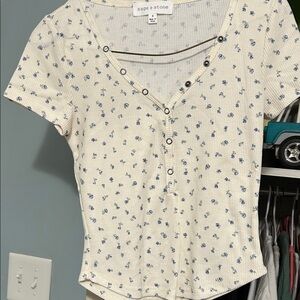 Cream Floral Women's Top